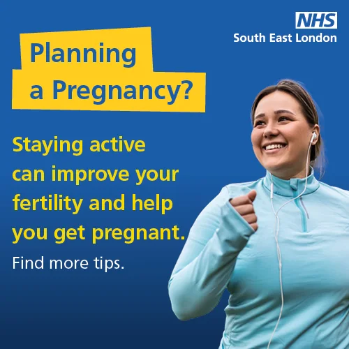 Campaign creative encouraging healthy activity before pregnancy
