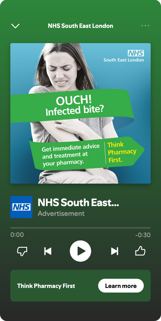 NHS Pharmacy First Spotify Radio Ad